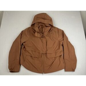 Lululemon Always Effortless Jacket Women's Size 14 Orange Hooded Full Zip